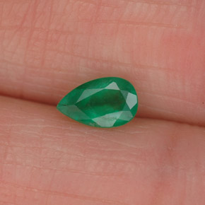 Esmeralda verde natural 0,36ct, formato de pêra, SI-I1