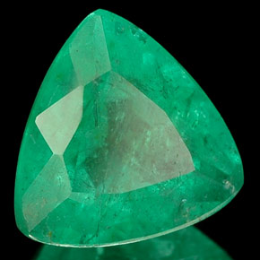 Esmeralda verde natural 1,39ct, trillion, I1