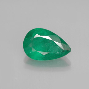 Esmeralda verde natural 0,96ct, formato de pêra, I1