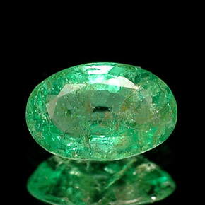 Esmeralda verde natural 0,32ct, corte oval, I1