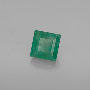 Esmeralda verde natural 0,59ct, quadrado, I1