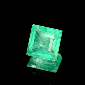Esmeralda verde natural 0,50ct, quadrado, SI-I1