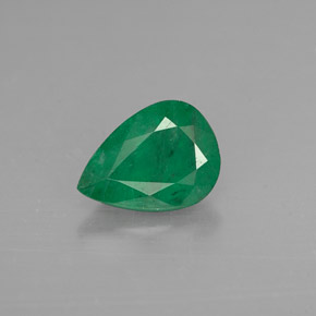 Esmeralda verde natural 0,91ct, formato de pêra, I1