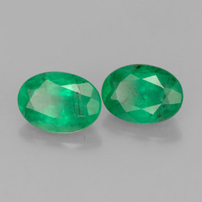 Pedras preciosas de esmeralda verde natural de  ct, corte oval, SI-I1