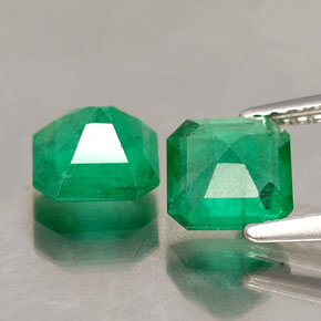 Pedras preciosas de esmeralda verde natural de  ct, corte esmeralda, SI-I1