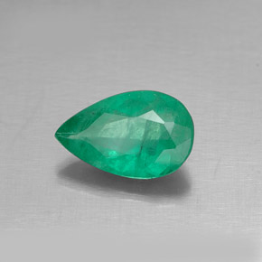 Esmeralda verde natural 0,65ct, formato de pêra, SI-I1