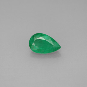 Esmeralda verde natural 0,74ct, formato de pêra, I1