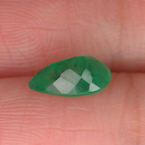 Esmeralda verde natural 0,72ct, formato de pêra, SI-I1