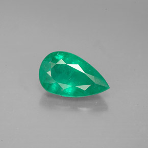 Esmeralda verde natural 1,49ct, formato de pêra, SI-I1