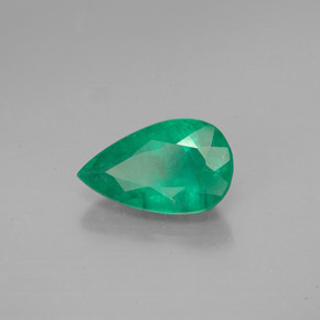 Esmeralda verde natural 1,49ct, formato de pêra, SI-I1