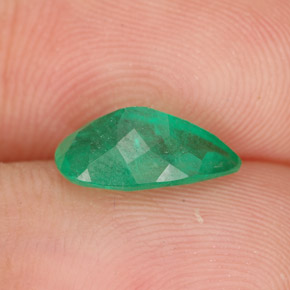 Esmeralda verde natural 1,27ct, formato de pêra, SI-I1
