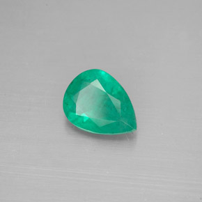 Esmeralda verde natural 0,91ct, formato de pêra, SI-I1