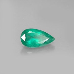 Esmeralda verde natural 0,94ct, formato de pêra, SI-I1