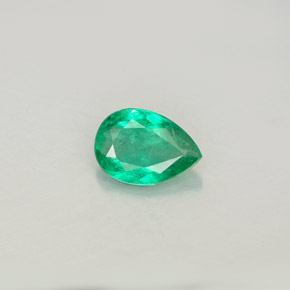 Esmeralda verde natural 0,44ct, formato de pêra, SI-I1