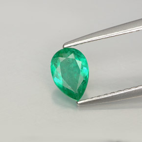 Esmeralda verde natural 0,44ct, formato de pêra, SI-I1