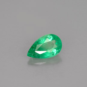 Esmeralda verde natural 0,74ct, formato de pêra, SI-I1