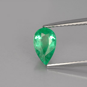 Esmeralda verde natural 0,74ct, formato de pêra, SI-I1