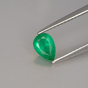 Esmeralda verde natural 0,49ct, formato de pêra, SI-I1