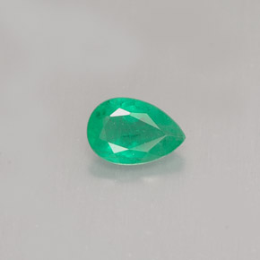 Esmeralda verde natural 0,37ct, formato de pêra, SI-I1