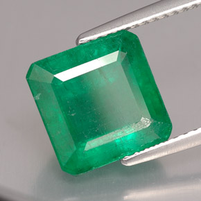 Esmeralda verde natural 4,42ct, corte esmeralda, SI