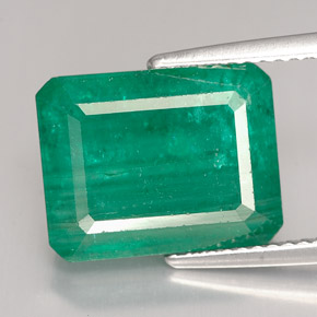 Esmeralda verde natural 7,55ct, corte esmeralda, SI-I1