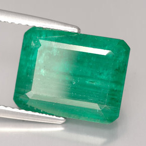 Esmeralda verde natural 7,55ct, corte esmeralda, SI-I1