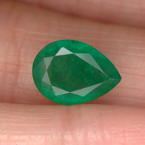 Esmeralda verde natural 2,32ct, formato de pêra, SI-I1