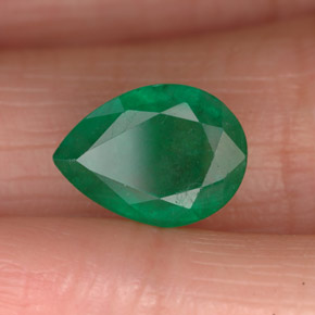 Esmeralda verde natural 2,32ct, formato de pêra, SI-I1