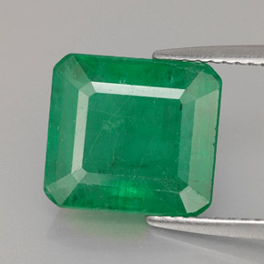 Esmeralda verde natural 4,15ct, corte esmeralda, SI-I1