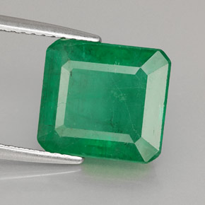 Esmeralda verde natural 4,15ct, corte esmeralda, SI-I1