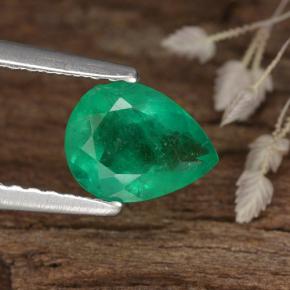Esmeralda verde natural 0,82ct, formato de pêra, SI-I1