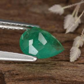Esmeralda verde natural 0,82ct, formato de pêra, SI-I1