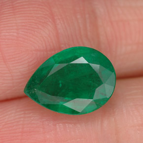 Esmeralda verde natural 2,53ct, formato de pêra, SI