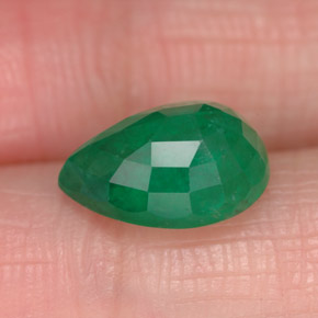 Esmeralda verde natural 2,53ct, formato de pêra, SI