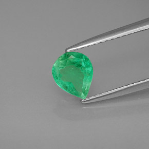 Esmeralda verde natural 0,67ct, formato de pêra, SI-I1