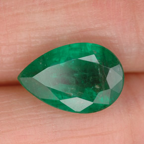 Esmeralda verde natural 1,86ct, formato de pêra, SI-I1