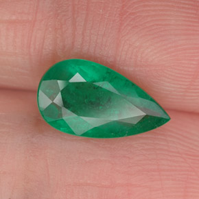 Esmeralda Verde Natural 1.31ct, Formato de pêra, SI-I1