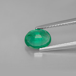 Esmeralda verde natural 1,11ct, corte oval, SI-I1