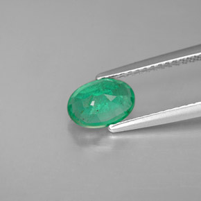 Esmeralda verde natural 1,00ct, corte oval, SI-I1