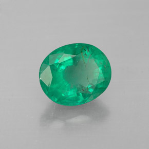 Esmeralda verde natural 1,01ct, corte oval, SI-I1