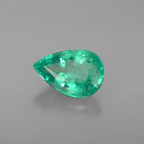Esmeralda verde natural 0,86ct, formato de pêra, VS-SI