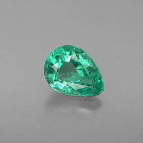 Esmeralda verde natural 0,91ct, formato de pêra, VS-SI
