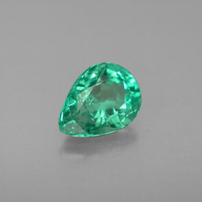 Esmeralda verde natural 0,91ct, formato de pêra, VS-SI