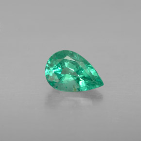 Esmeralda verde natural 0,58ct, formato de pêra, VS-SI
