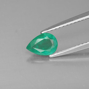 Esmeralda verde natural 0,49ct, formato de pêra, SI-I1