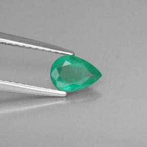 Esmeralda verde natural 0,49ct, formato de pêra, SI-I1