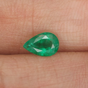 Esmeralda verde natural 0,41ct, formato de pêra, SI