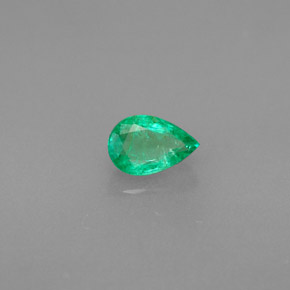 Esmeralda verde natural 0,39ct, formato de pêra, VS-SI