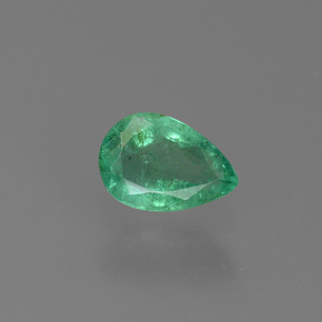 Esmeralda verde natural 0,43ct, formato de pêra, VS-SI