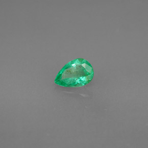 Esmeralda verde natural 0,35ct, formato de pêra, VS-SI